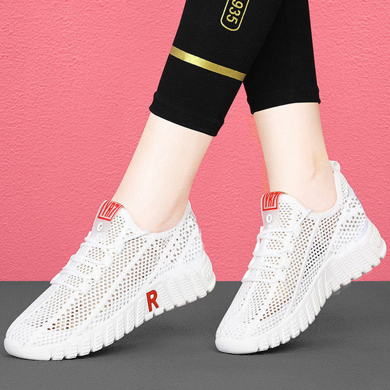 2022 m. Nauji laisvalaikio sportbačiai moteriški batai tinkliniai minkštu padu bėgimo batai platforma sportiniai batai moteriai Patogūs lengvi, kvėpuojantys batai