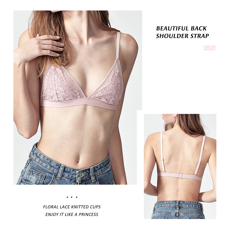Tüdrukute pits Bralette Seksikas tikandid Lilledega poolläbipaistev rinnahoidja Naiste aluspesu Rinnahoidja ilma traadita Õmblusteta pesu