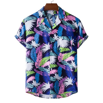 2022. nyár, Férfi flamingómintás Hawaii Aloha ing rövid ujjú Beach Party ünnepi ruházat
