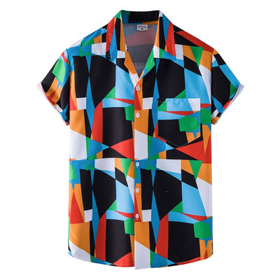 2022. nyár, Férfi flamingómintás Hawaii Aloha ing rövid ujjú Beach Party ünnepi ruházat