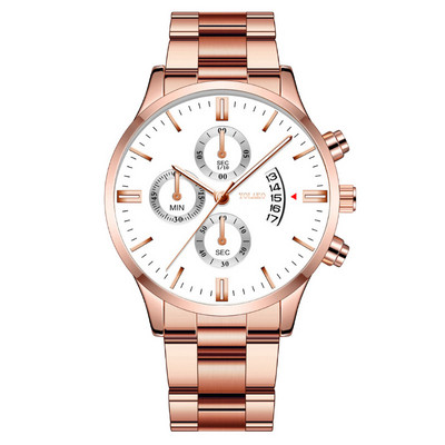 Reloj Hombre Fashion Ανδρικό ρολόι από ανοξείδωτο ατσάλι Πολυτελές ημερολόγιο ρολόι χειρός χαλαζία Επαγγελματικά ρολόγια ανδρικό ρολόι Relogio Masculino