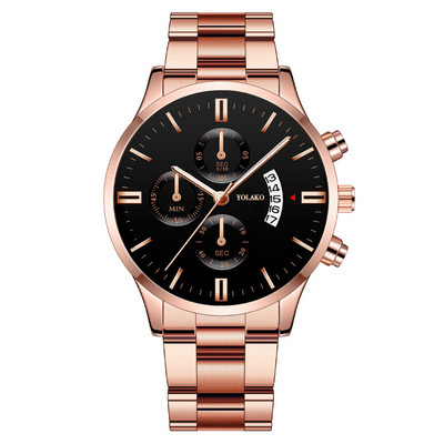 Reloj Hombre Fashion Ανδρικό ρολόι από ανοξείδωτο ατσάλι Πολυτελές ημερολόγιο ρολόι χειρός χαλαζία Επαγγελματικά ρολόγια ανδρικό ρολόι Relogio Masculino