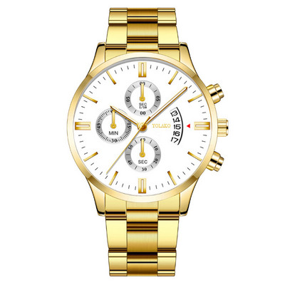 Reloj Hombre Fashion Ανδρικό ρολόι από ανοξείδωτο ατσάλι Πολυτελές ημερολόγιο ρολόι χειρός χαλαζία Επαγγελματικά ρολόγια ανδρικό ρολόι Relogio Masculino