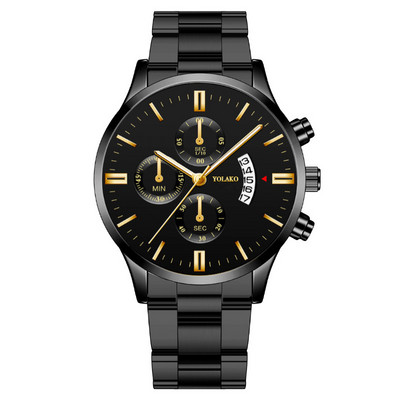 Reloj Hombre Fashion Ανδρικό ρολόι από ανοξείδωτο ατσάλι Πολυτελές ημερολόγιο ρολόι χειρός χαλαζία Επαγγελματικά ρολόγια ανδρικό ρολόι Relogio Masculino