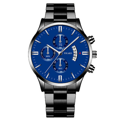 Reloj Hombre Fashion Ανδρικό ρολόι από ανοξείδωτο ατσάλι Πολυτελές ημερολόγιο ρολόι χειρός χαλαζία Επαγγελματικά ρολόγια ανδρικό ρολόι Relogio Masculino