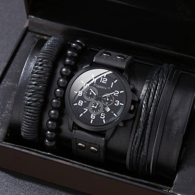 4db Órakészlet Üzleti karóra Férfi Sport Férfi Kvarc Karóra Férfi Alkalmi Óra relogio masculino