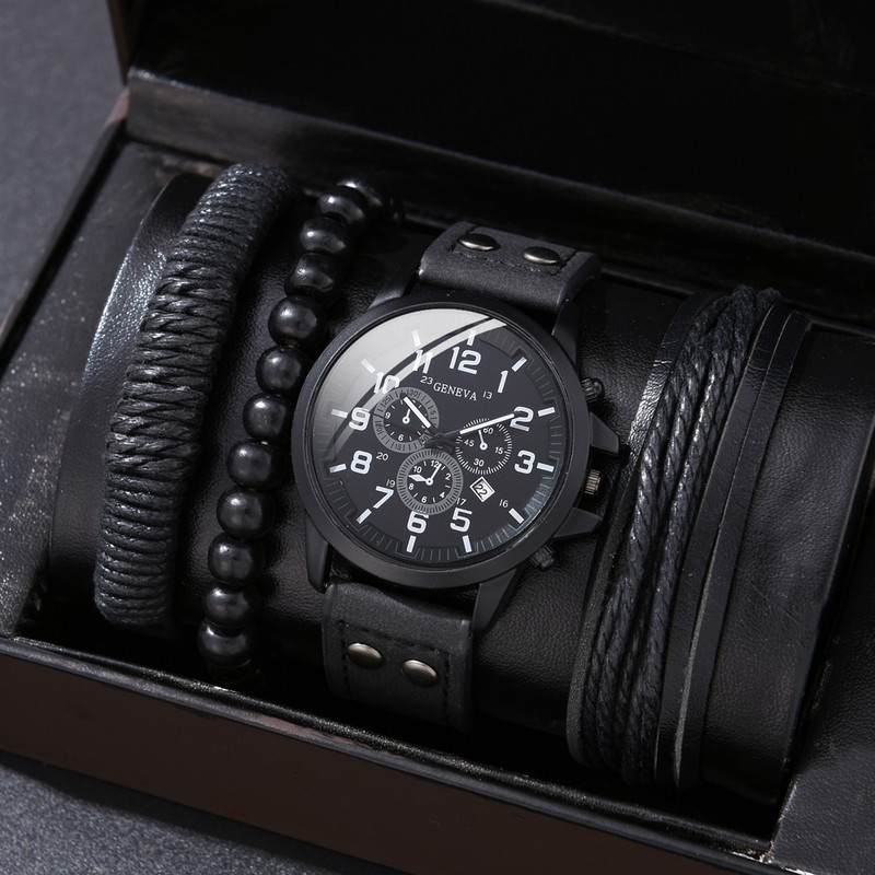 4db Órakészlet Üzleti karóra Férfi Sport Férfi Kvarc Karóra Férfi Alkalmi Óra relogio masculino