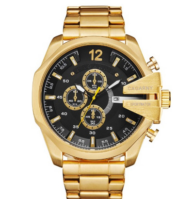 Cagarny férfi kvarc karóra luxus sport karóra vízálló fekete rozsdamentes férfi karórák óra katonai Relogio Masculino