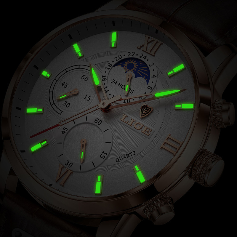 LIGE modni kožni vodootporni kvarcni sat muški satovi vrhunske marke luksuzni sat vojni sportski Relogio Masculino ručni sat+kutija
