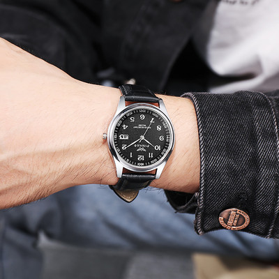 Bőr övek Férfi Kvarc órák Divatnaptár Vízálló analóg karóra montre luxe homme 2022 мужские часы с кожаным