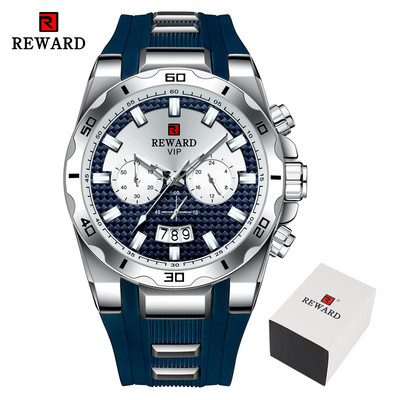 REWARD Modes vīriešu pulkstenis ar lielu ciparnīcu vīriešu augstākās klases luksusa hronogrāfs silikona sporta kvarca pulksteņi ūdensizturīgi relogio Masculino