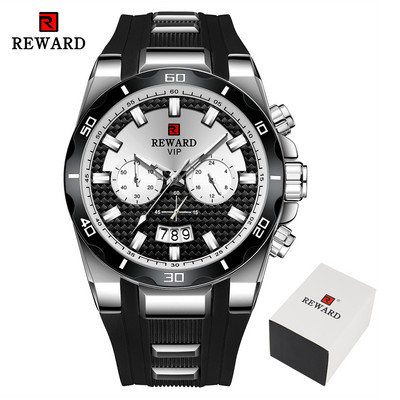 REWARD Modes vīriešu pulkstenis ar lielu ciparnīcu vīriešu augstākās klases luksusa hronogrāfs silikona sporta kvarca pulksteņi ūdensizturīgi relogio Masculino