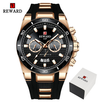 REWARD Modes vīriešu pulkstenis ar lielu ciparnīcu vīriešu augstākās klases luksusa hronogrāfs silikona sporta kvarca pulksteņi ūdensizturīgi relogio Masculino