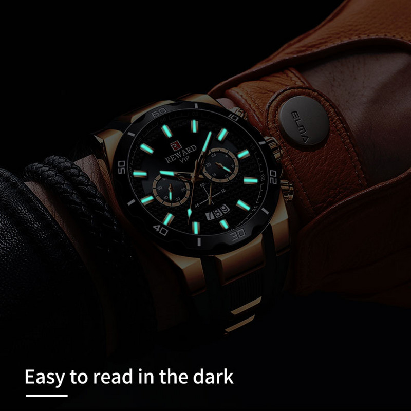 REWARD Modes vīriešu pulkstenis ar lielu ciparnīcu vīriešu augstākās klases luksusa hronogrāfs silikona sporta kvarca pulksteņi ūdensizturīgi relogio Masculino