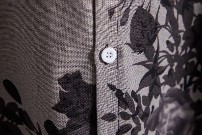 Laisvalaikio vyriški marškiniai su sagutėmis Vintažiniai gėlių raštai Havajų lininiai marškinėliai Vyriški trumpomis rankovėmis paplūdimio Aloha marškinėliai Vyriški Chemise Homme