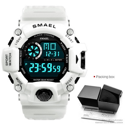 SMAEL Ceas digital sport militar impermeabil pentru bărbați cu iluminare din spate cu LED Ceas de mână electronic cu alarmă Calendar часы relogio 1385