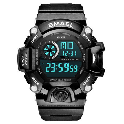 SMAEL Ceas digital sport militar impermeabil pentru bărbați cu iluminare din spate cu LED Ceas de mână electronic cu alarmă Calendar часы relogio 1385