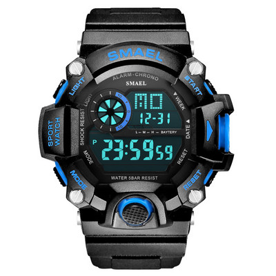 SMAEL Ceas digital sport militar impermeabil pentru bărbați cu iluminare din spate cu LED Ceas de mână electronic cu alarmă Calendar часы relogio 1385