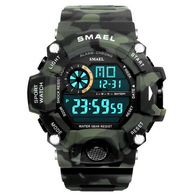 SMAEL Ceas digital sport militar impermeabil pentru bărbați cu iluminare din spate cu LED Ceas de mână electronic cu alarmă Calendar часы relogio 1385