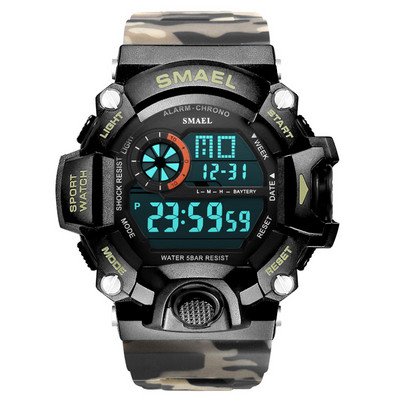 SMAEL Ceas digital sport militar impermeabil pentru bărbați cu iluminare din spate cu LED Ceas de mână electronic cu alarmă Calendar часы relogio 1385