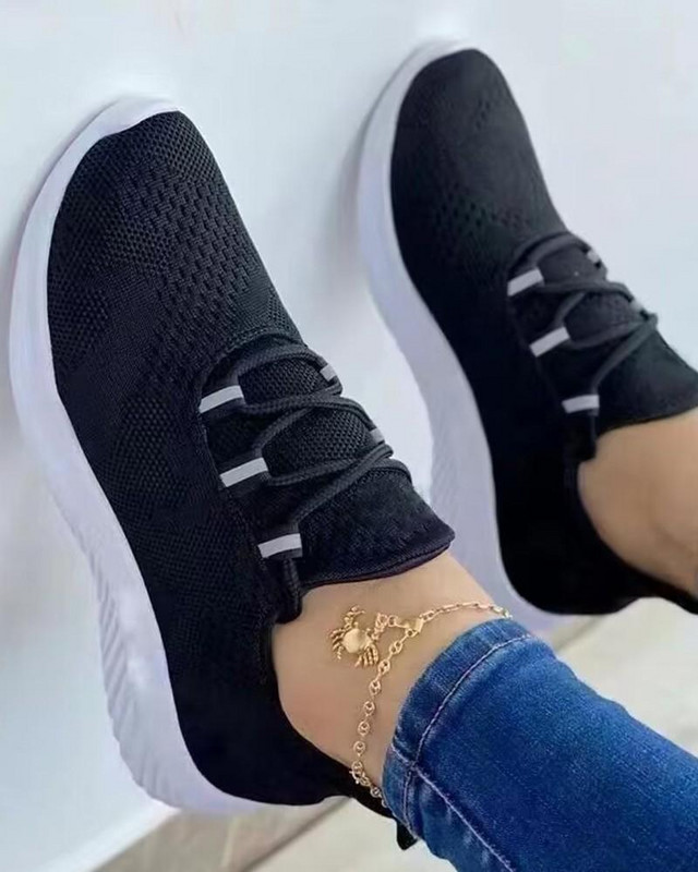 Sportiniai bateliai moterims Patogūs tinkliniai megzti sportiniai batai Suvarstomi laisvalaikio bėgimo vulkanizuoti batai Plokščia moteriška avalynė Tenis Zapatos