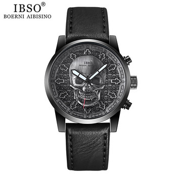 Ανδρικό ρολόι IBSO Skull Quartz 2021 Creative Gothic Sport Quartz Hours Ανδρικό ρολόι χειρός Punk relogios masculino
