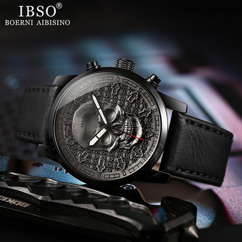 IBSO Brand Skull Quartz Watch for Men 2021 Creative Gothic Sport Quartz Hours Мъжки ръчен часовник Clocks Punk relogios masculino