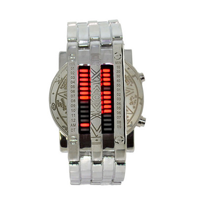 Prabangūs vyriški laikrodžiai mada Populiarus prekės ženklas Sportas Vyrai Moterims Kūrybiškas nerūdijančio plieno LED datos apyrankės laikrodis dvejetainis rankinis laikrodis