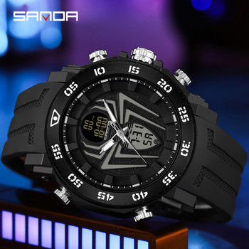 Ανδρικά ρολόγια SANDA Military Fashion Sport Watch Αναλογικά ηλεκτρονικά LED ρολόγια χειρός για ανδρικό ρολόι Relogio Masculino αδιάβροχο 50M