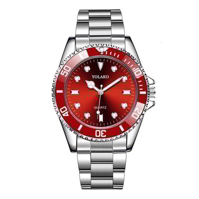 Prekės ženklas YOLAKO vyriški nerūdijančio plieno verslo laikrodžiai Prabangūs vyriški sportiniai kvarciniai rankiniai laikrodžiai Relogio Masculino laisvalaikio laikrodis