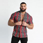 Summer New Men's Athleisure Trend Digital Print Μπλουζάκι Ανδρικό casual φλοράλ κοντομάνικο 3D πουκάμισο με πέτο