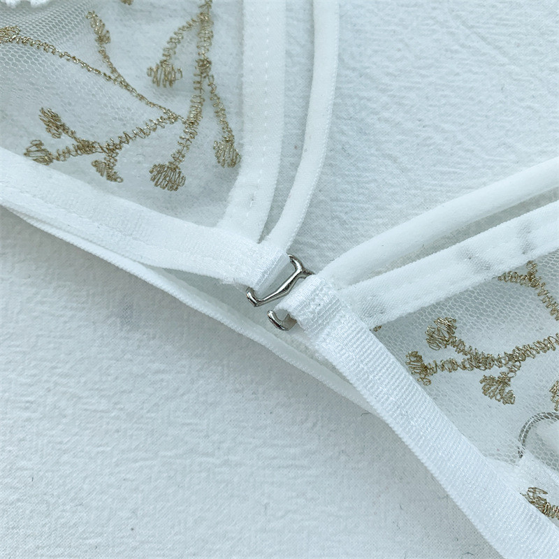 Seksualus apatinio trikotažo komplektas Karštai egzotiški kostiumai Nematoma liemenėlė Nauja Seksuali mada G-String String Sleepwear Gėlių rinkiniai Ropa interjero mujer