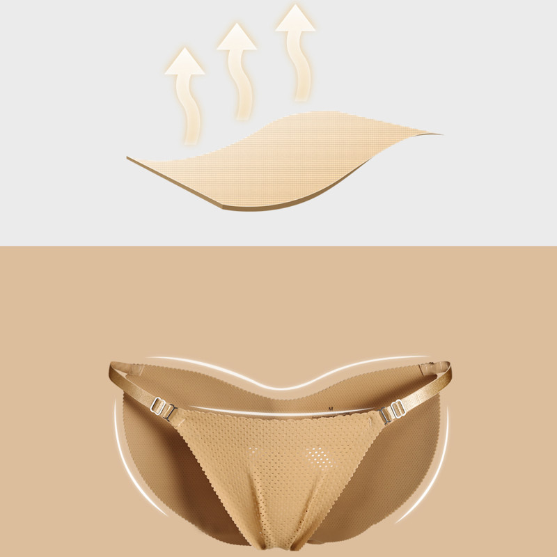 Sieviešu sūklis polsterētas viltotas dupša apakšbiksītes Gurnu sēžamvietas paceļama apakšveļa apakšā, push-up pielāgota siksna G-string bezšuvju bikini bikses