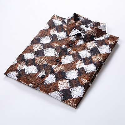 Vyriški gėlių raštais 2021 m. naujiena Madingi laisvalaikio marškiniai ilgomis rankovėmis vyriški negabaritinis dydis 5XL 6XL 7XL Firminiai drabužiai