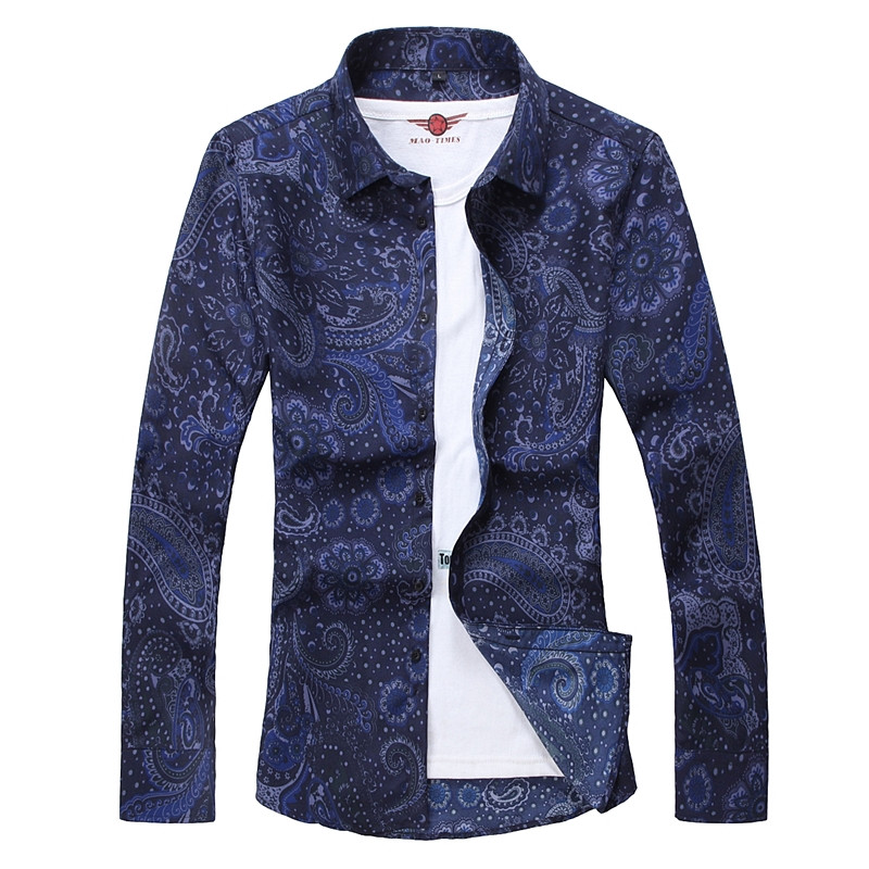 Vyriški gėlių raštais 2021 m. naujiena Madingi laisvalaikio marškiniai ilgomis rankovėmis vyriški negabaritinis dydis 5XL 6XL 7XL Firminiai drabužiai