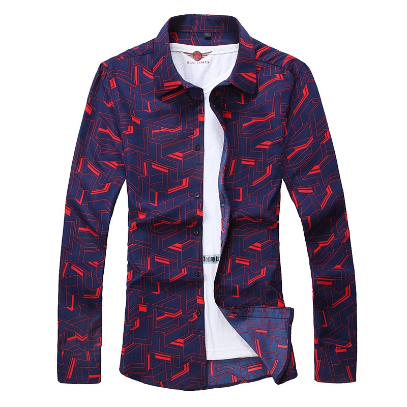 Vyriški gėlių raštais 2021 m. naujiena Madingi laisvalaikio marškiniai ilgomis rankovėmis vyriški negabaritinis dydis 5XL 6XL 7XL Firminiai drabužiai