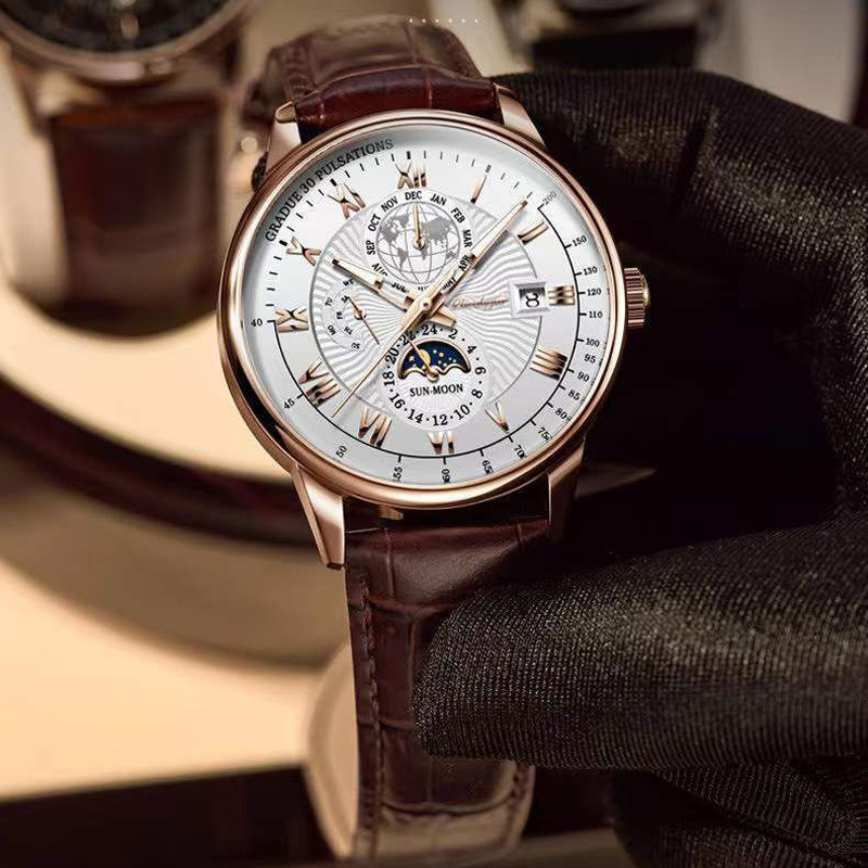 Tippbränd POEDAGAR Meeste käekellad Uus mood Business Luksuslik meeste kvartskäekell helendav osutiga automaatne kuupäevaga kvartskellad