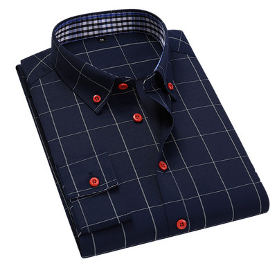 Meeste särk pikkade varrukatega Slim Fit No-Iron särk Kevadine Luksuslik Äriline Sotsiaalne Kleit Vabaaja Brändi Riided Meeste särk 5XL