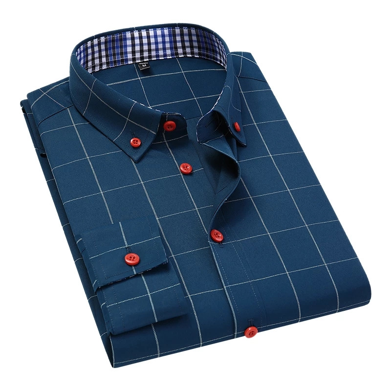 Vīriešu krekls ar garām piedurknēm Slim Fit bezdzelzs krekls Pavasara luksusa biznesa sabiedriska kleita ikdienas zīmola apģērbi vīriešu krekls 5XL