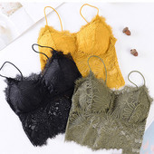 Moteriškos liemenėlės Pad Push Up belaidė nėriniuota liemenėlė Sexy Bralette Plus Size fitneso apatinis trikotažas su gėlių raštais apatinis trikotažas, pilnas puodelis