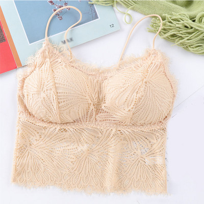 Moteriškos liemenėlės Pad Push Up belaidė nėriniuota liemenėlė Sexy Bralette Plus Size fitneso apatinis trikotažas su gėlių raštais apatinis trikotažas, pilnas puodelis