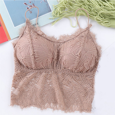 Moteriškos liemenėlės Pad Push Up belaidė nėriniuota liemenėlė Sexy Bralette Plus Size fitneso apatinis trikotažas su gėlių raštais apatinis trikotažas, pilnas puodelis
