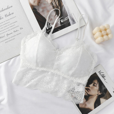 Moteriškos liemenėlės Pad Push Up belaidė nėriniuota liemenėlė Sexy Bralette Plus Size fitneso apatinis trikotažas su gėlių raštais apatinis trikotažas, pilnas puodelis