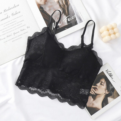 Moteriškos liemenėlės Pad Push Up belaidė nėriniuota liemenėlė Sexy Bralette Plus Size fitneso apatinis trikotažas su gėlių raštais apatinis trikotažas, pilnas puodelis