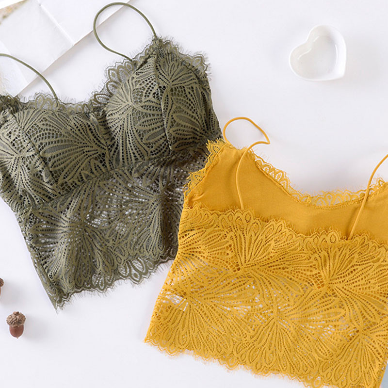 Moteriškos liemenėlės Pad Push Up belaidė nėriniuota liemenėlė Sexy Bralette Plus Size fitneso apatinis trikotažas su gėlių raštais apatinis trikotažas, pilnas puodelis