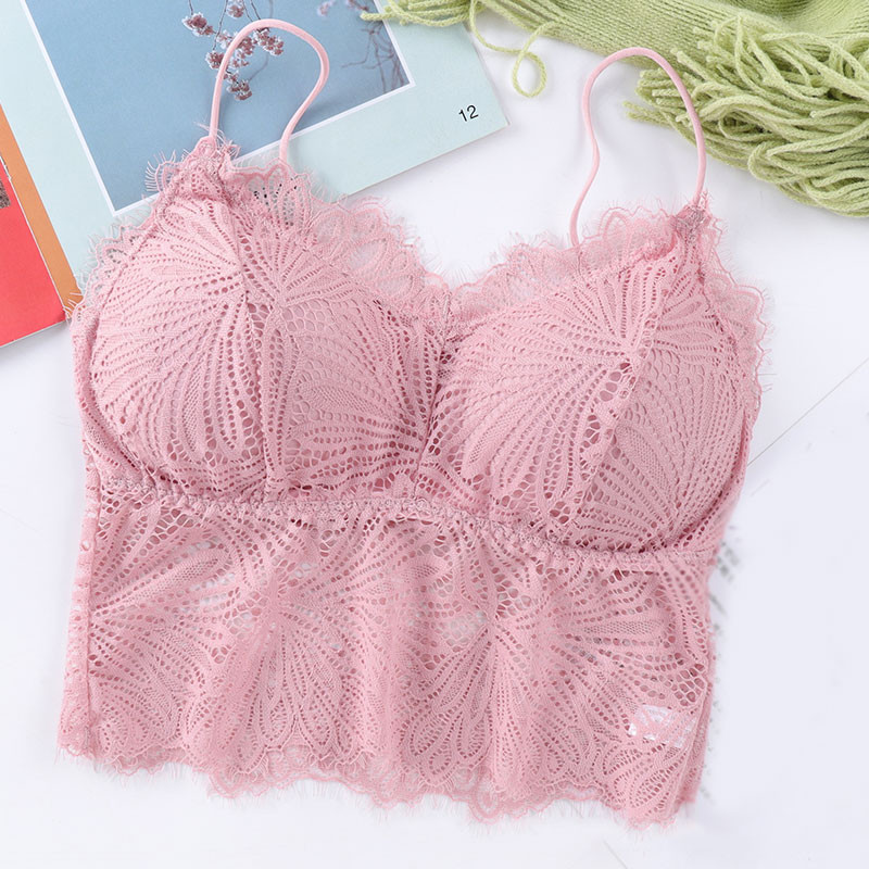 Moteriškos liemenėlės Pad Push Up belaidė nėriniuota liemenėlė Sexy Bralette Plus Size fitneso apatinis trikotažas su gėlių raštais apatinis trikotažas, pilnas puodelis