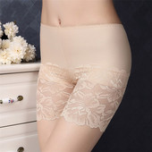 Besiūliai apatiniai šortai Moteriški Rose Lace Safety Trumpos kelnės po sijonu aukštu juosmeniu Didelio dydžio bokserinės kelnaitės