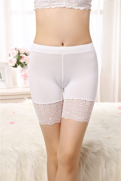 Besiūliai apatiniai šortai Moteriški Rose Lace Safety Trumpos kelnės po sijonu aukštu juosmeniu Didelio dydžio bokserinės kelnaitės