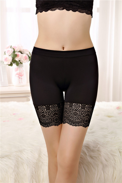 Besiūliai apatiniai šortai Moteriški Rose Lace Safety Trumpos kelnės po sijonu aukštu juosmeniu Didelio dydžio bokserinės kelnaitės