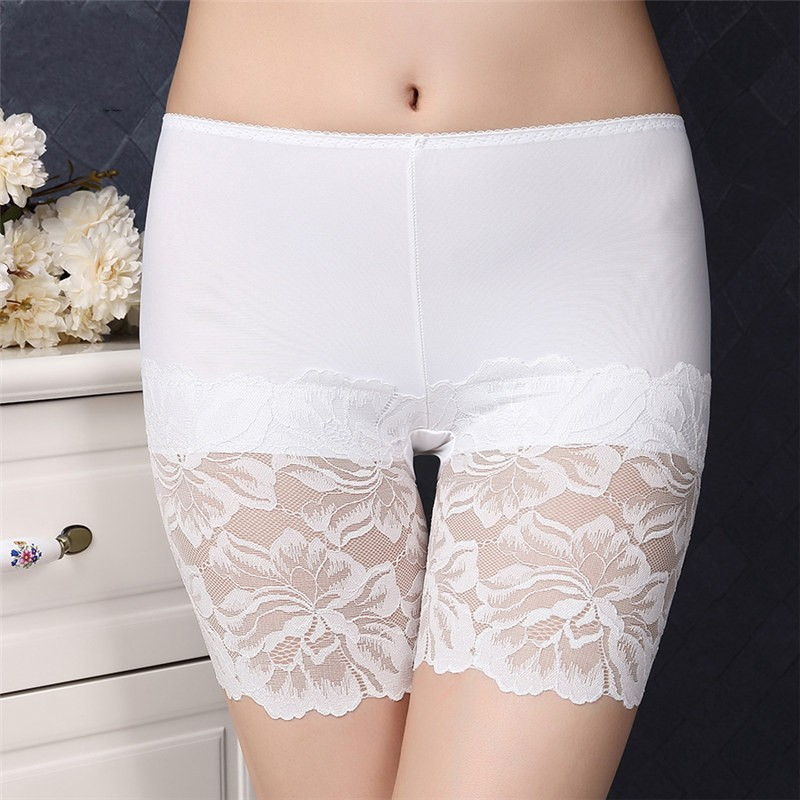 Besiūliai apatiniai šortai Moteriški Rose Lace Safety Trumpos kelnės po sijonu aukštu juosmeniu Didelio dydžio bokserinės kelnaitės